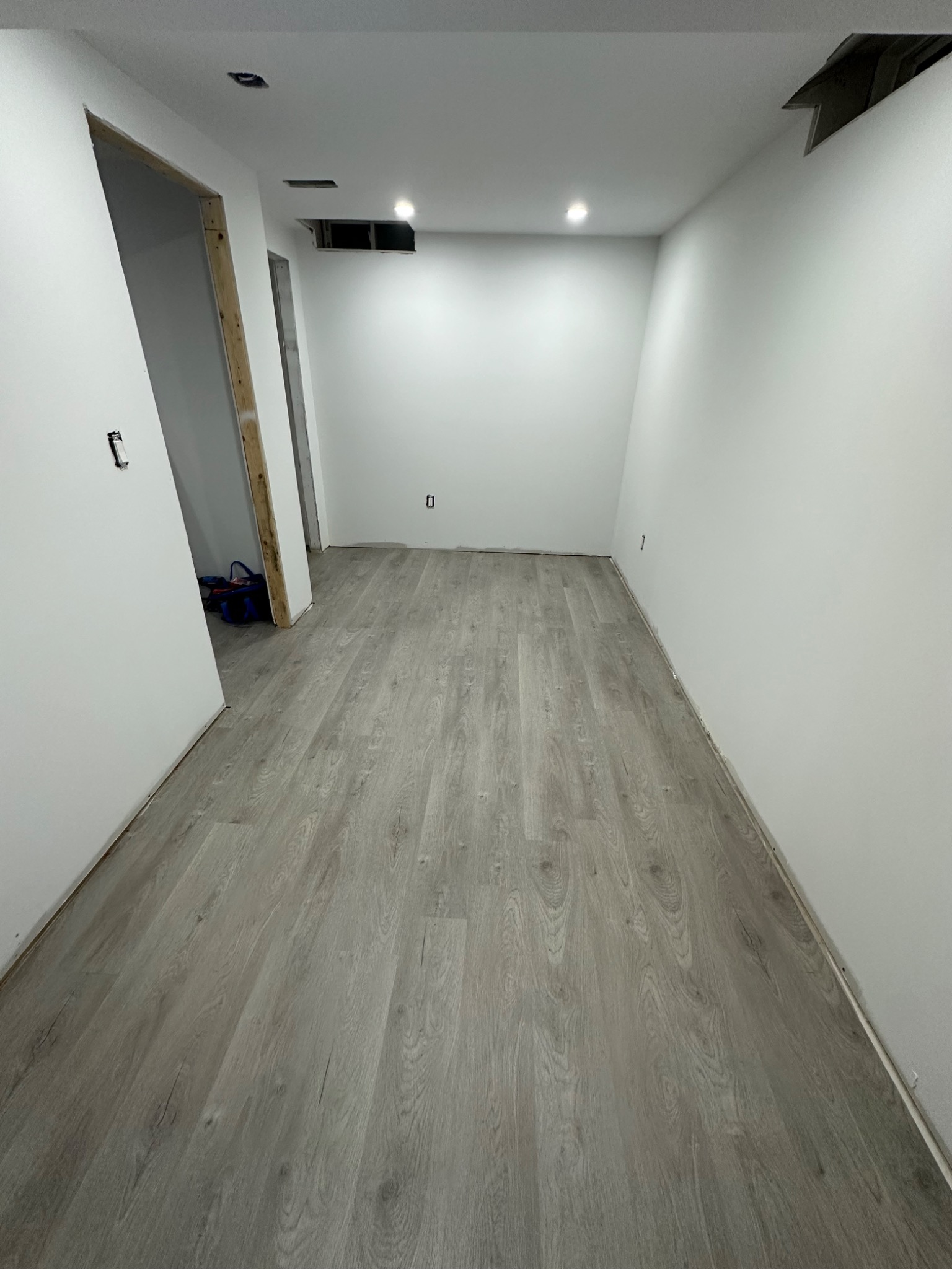 Basement flooring project in progress